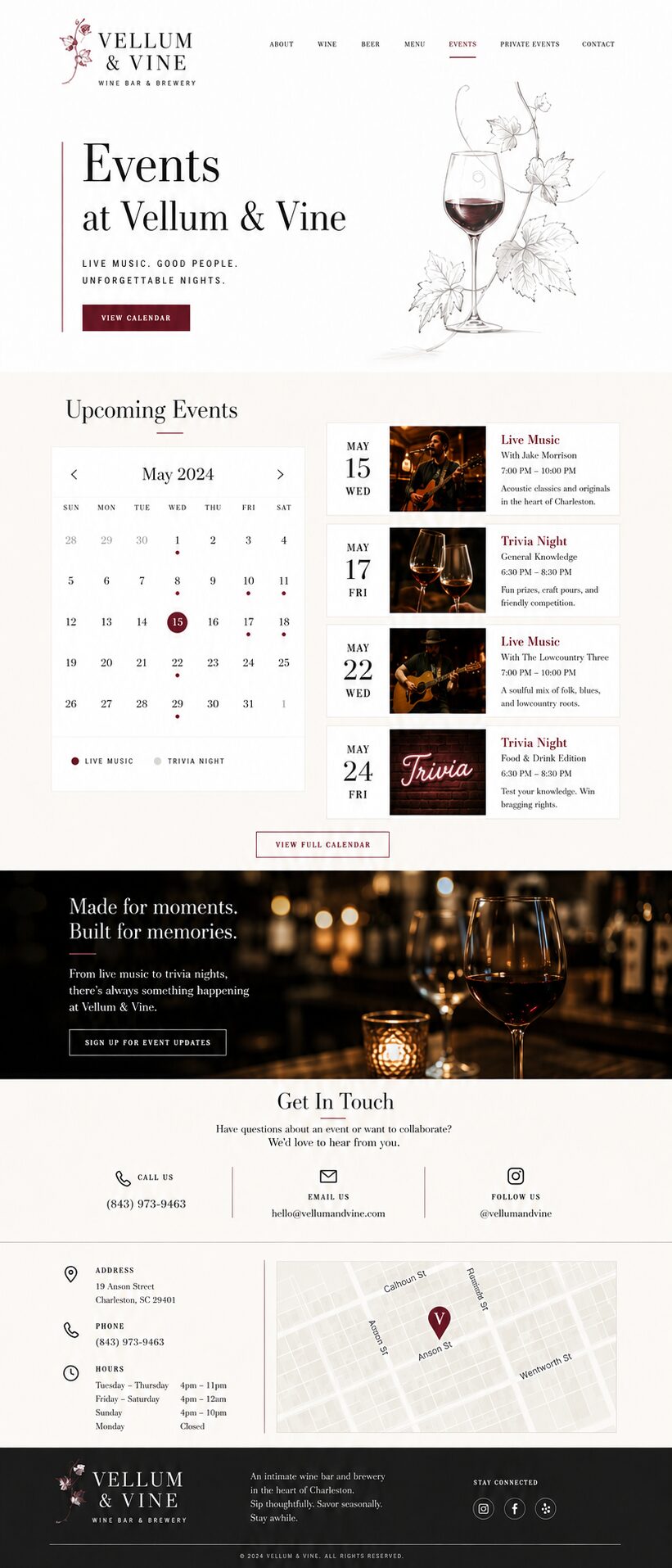 Events design mockup