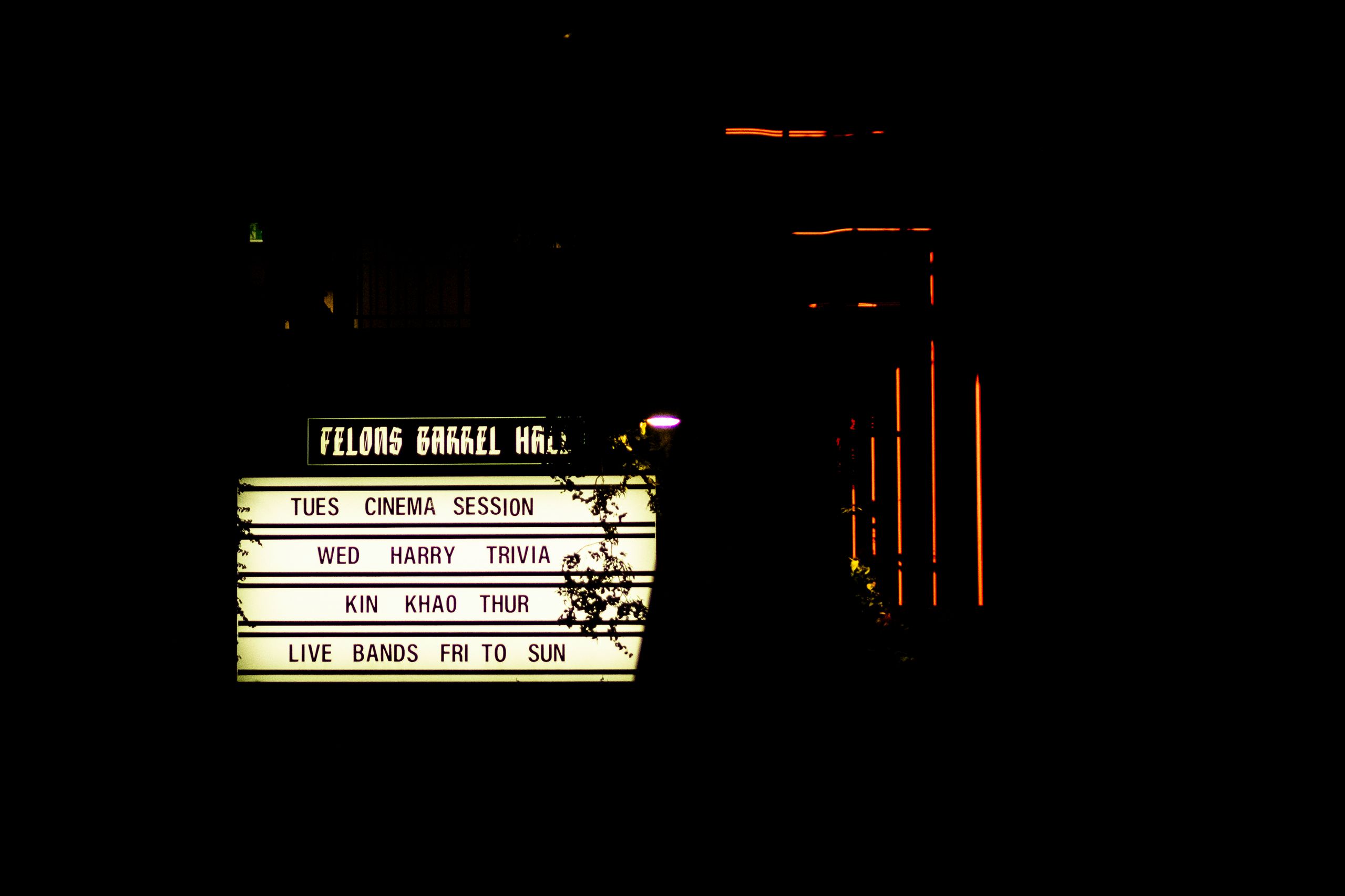 Neon trivia sign